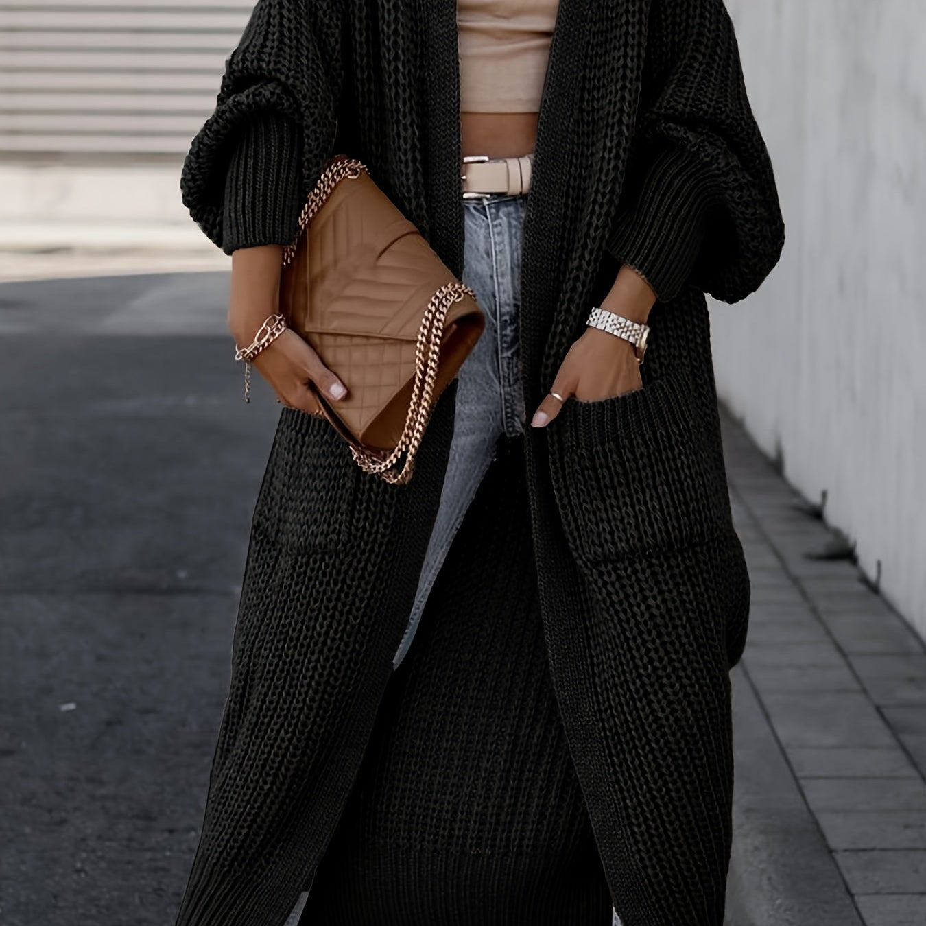 Cardigan en laine à maille décontractée pour femme | Idéal pour un usage quotidien