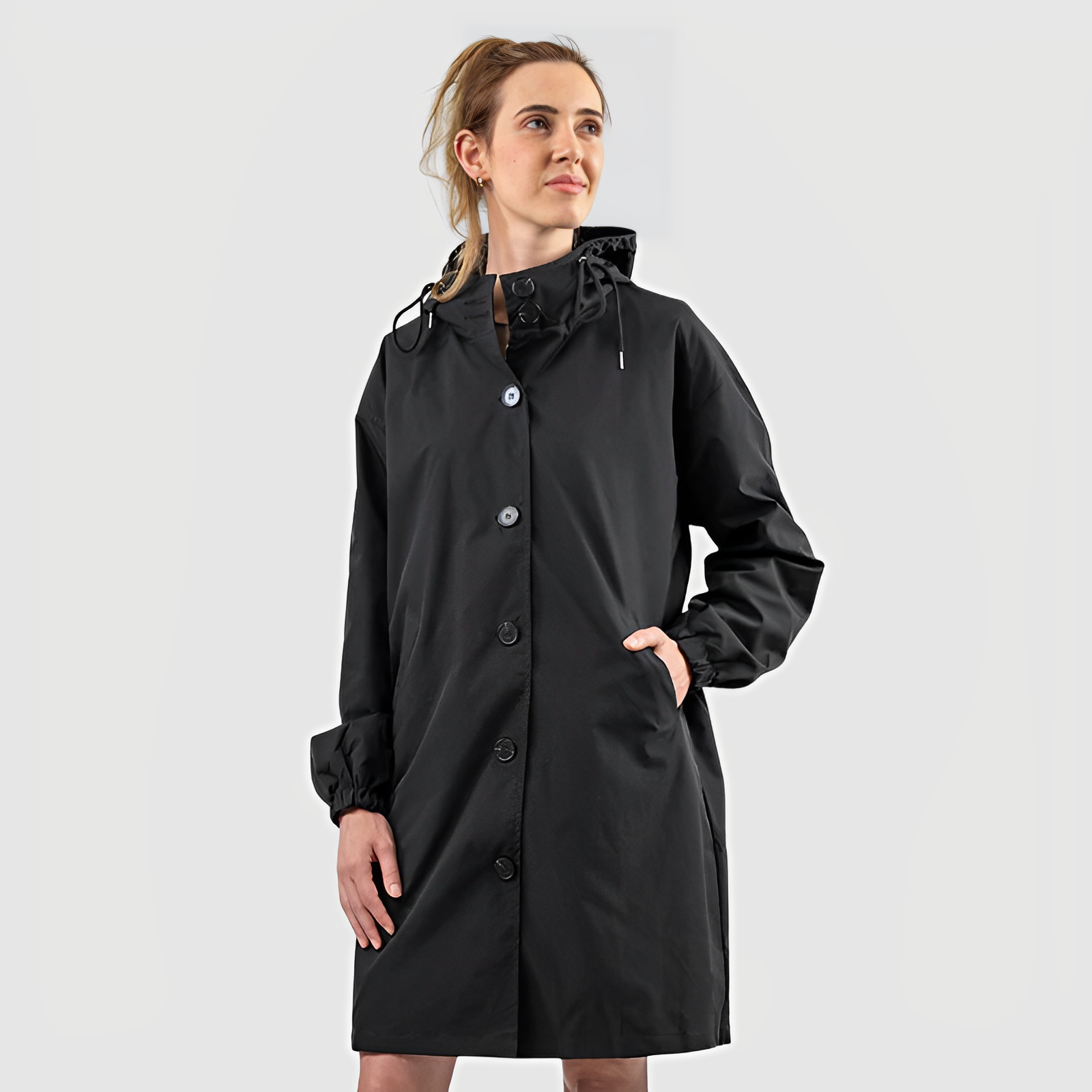 Veste de pluie imperméable classique avec capuche pour femme | Parfaite pour les activités de plein air