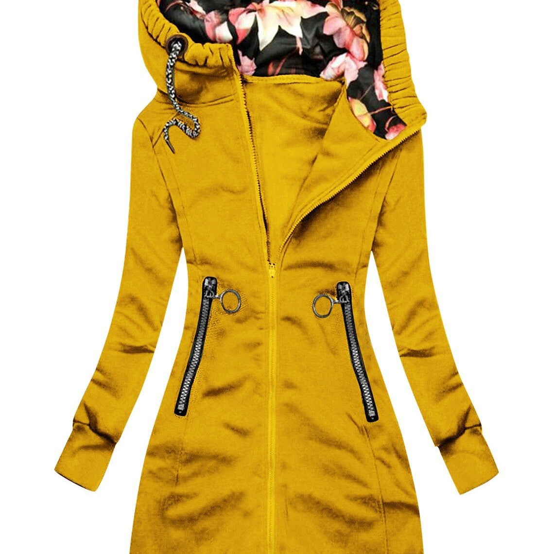 Veste de pluie imperméable avec capuche et fleurs pour femmes | Parfaite pour les activités de plein air