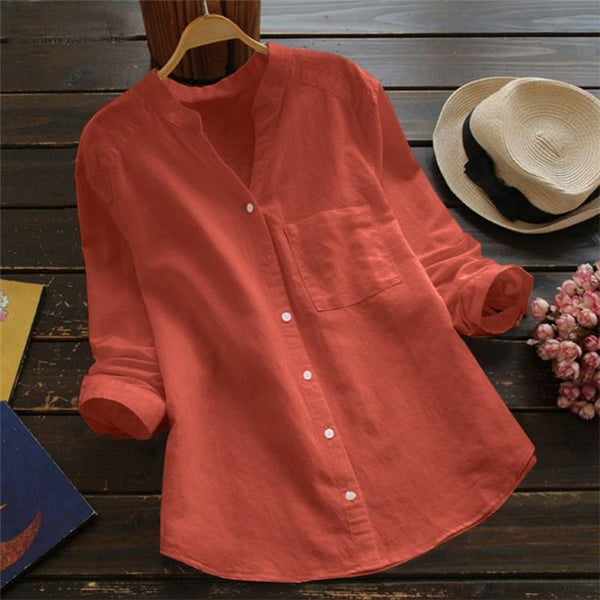 Chemise décontractée en coton et lin