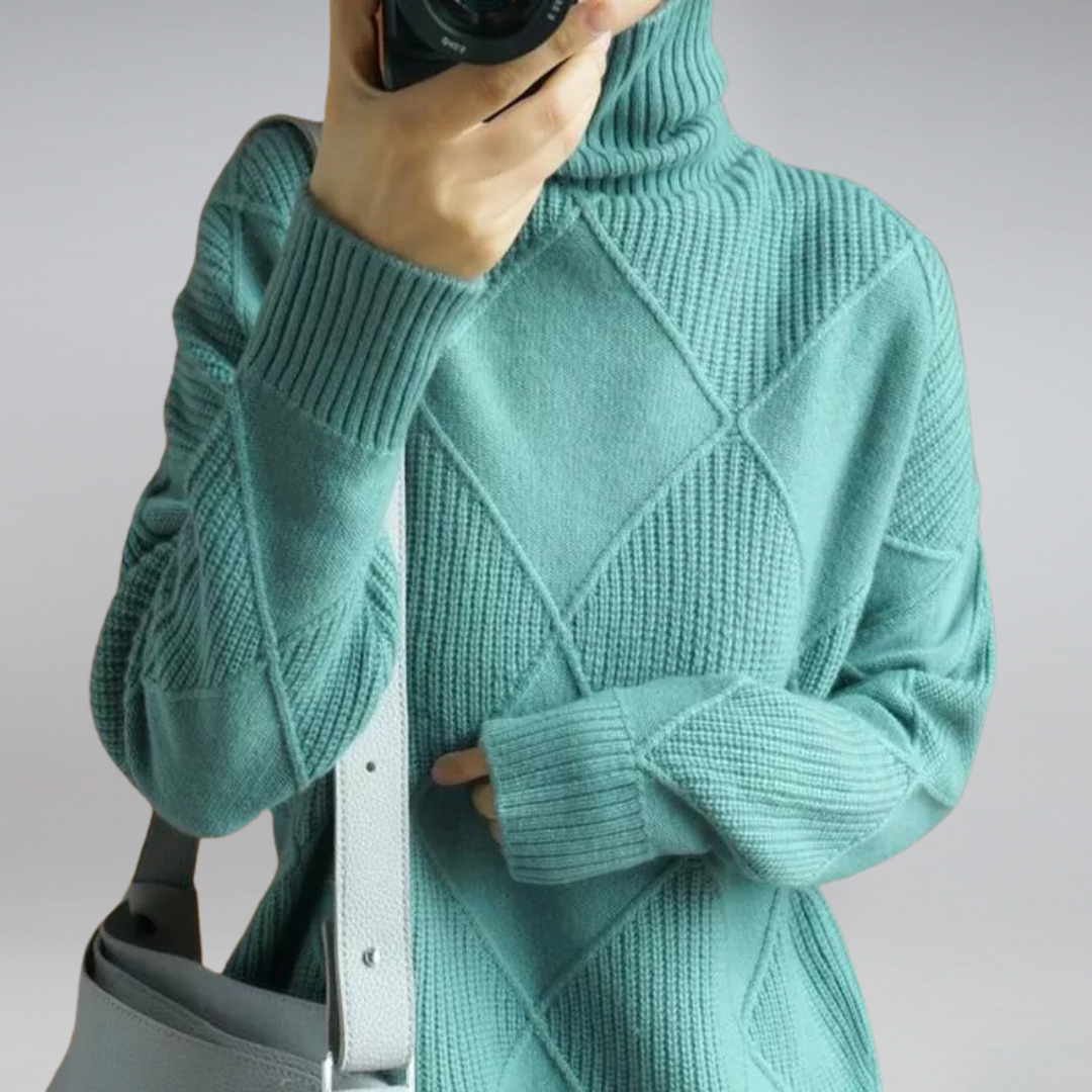 Pull à col roulé en cachemire pour femme