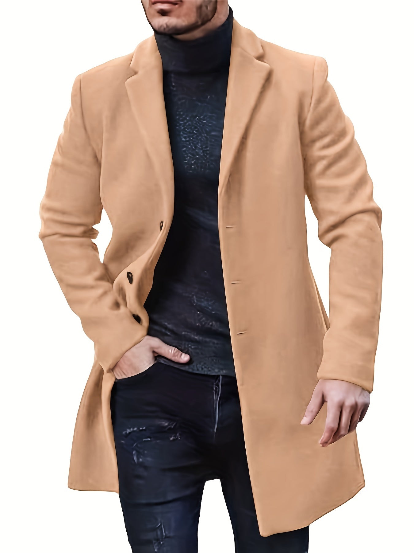 Élégante veste d'hiver à boutonnage simple pour homme | Idéale pour l'hiver