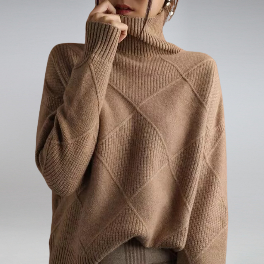 Pull à col roulé en cachemire pour femme