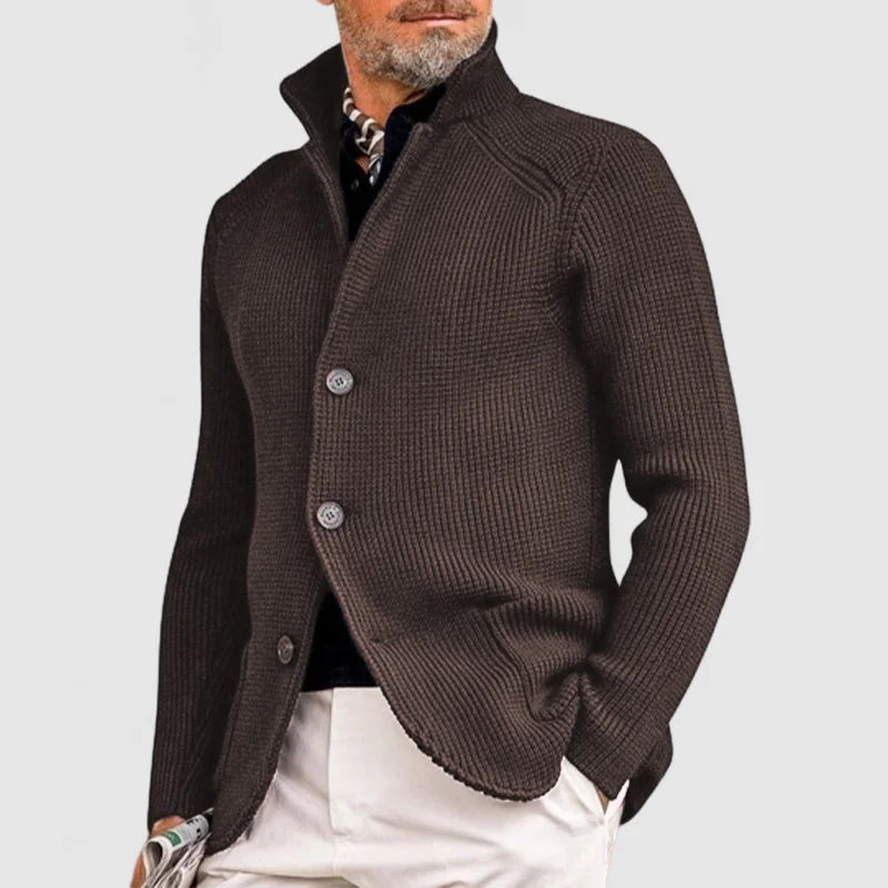 Cardigan en maille pour homme - Pull classique à boutons avec un design côtelé pour un style sophistiqué