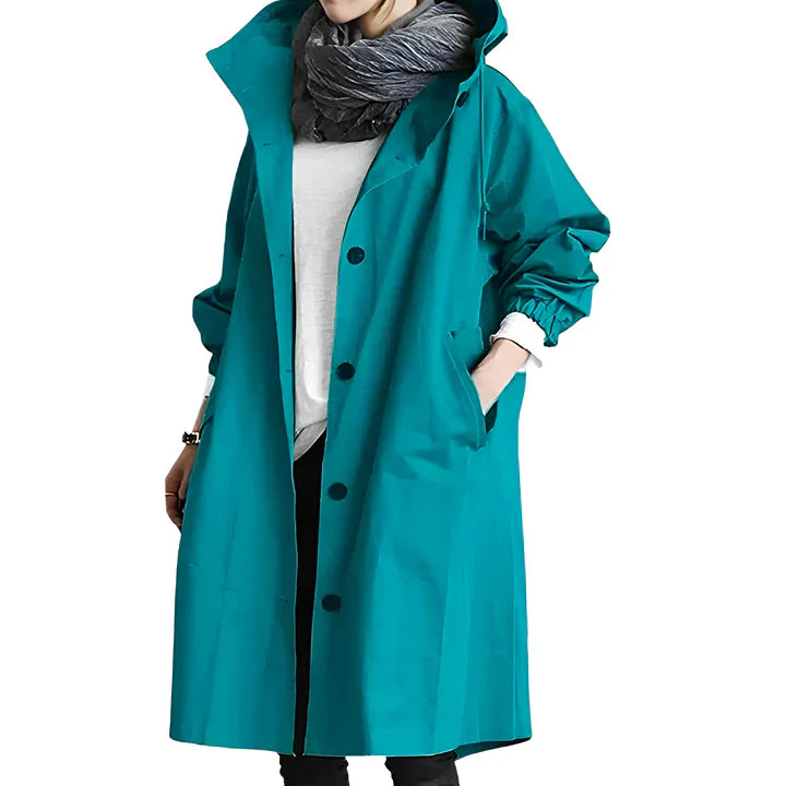 Veste de pluie imperméable classique avec capuche pour femme | Parfaite pour les activités de plein air