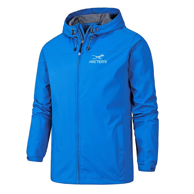 Veste coupe-vent à capuche pour homme - Veste légère zippée - Vêtements d'extérieur décontractés résistants à l'eau