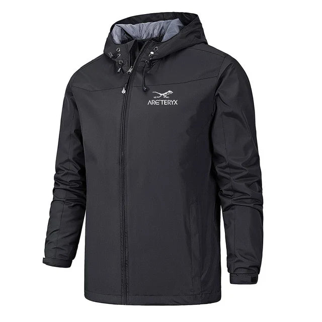 Veste coupe-vent à capuche pour homme - Veste légère zippée - Vêtements d'extérieur décontractés résistants à l'eau