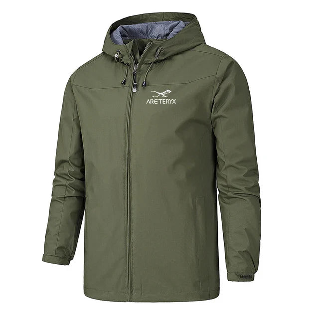 Veste coupe-vent à capuche pour homme - Veste légère zippée - Vêtements d'extérieur décontractés résistants à l'eau