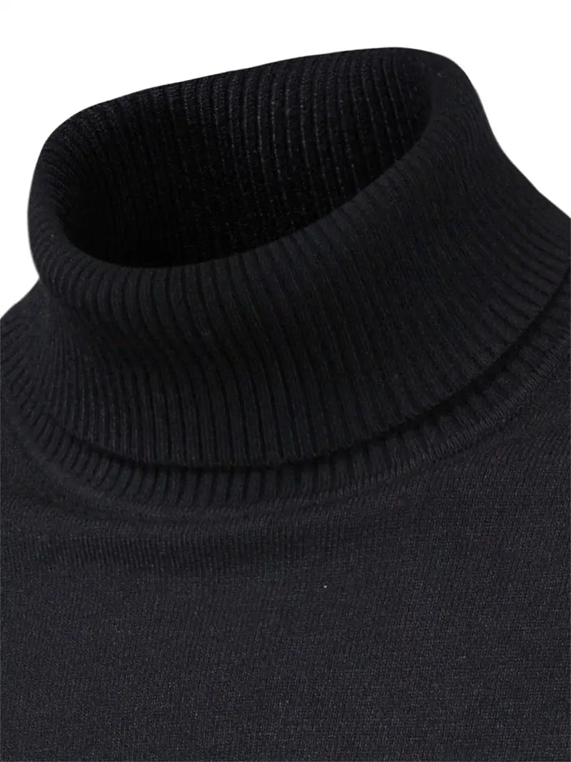 Pull à col roulé pour homme - Coupe slim - Maille douce - Manches longues Tenue décontractée chic