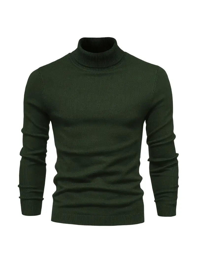 Pull à col roulé pour homme - Coupe slim - Maille douce - Manches longues Tenue décontractée chic
