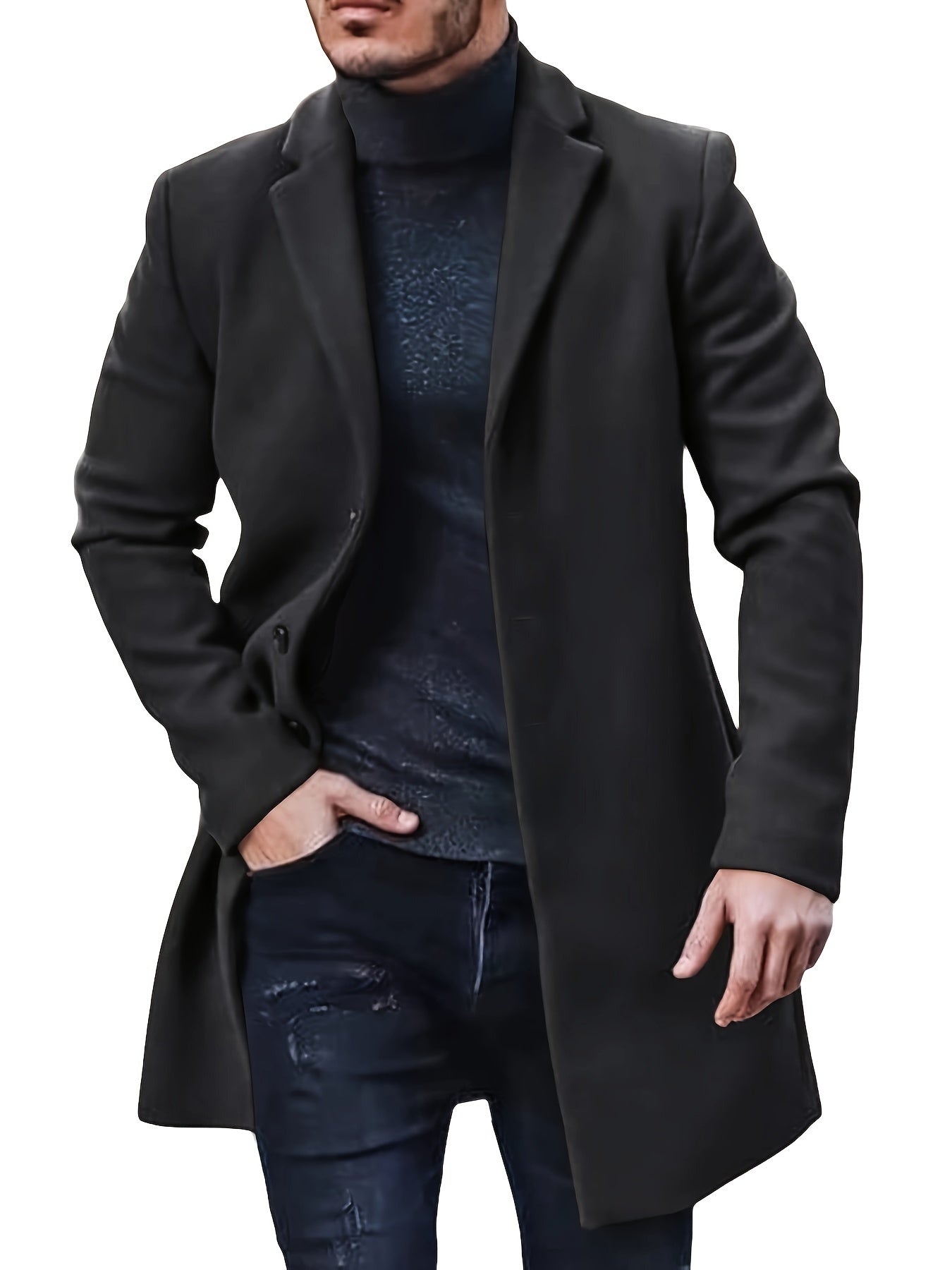 Élégante veste d'hiver à boutonnage simple pour homme | Idéale pour l'hiver