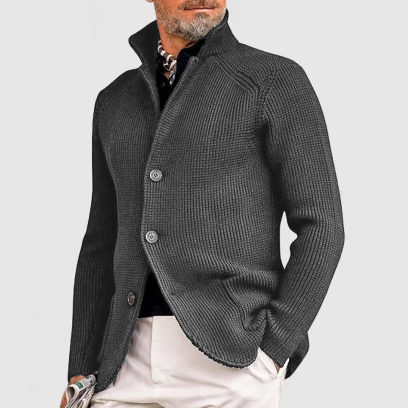 Cardigan en maille pour homme - Pull classique à boutons avec un design côtelé pour un style sophistiqué