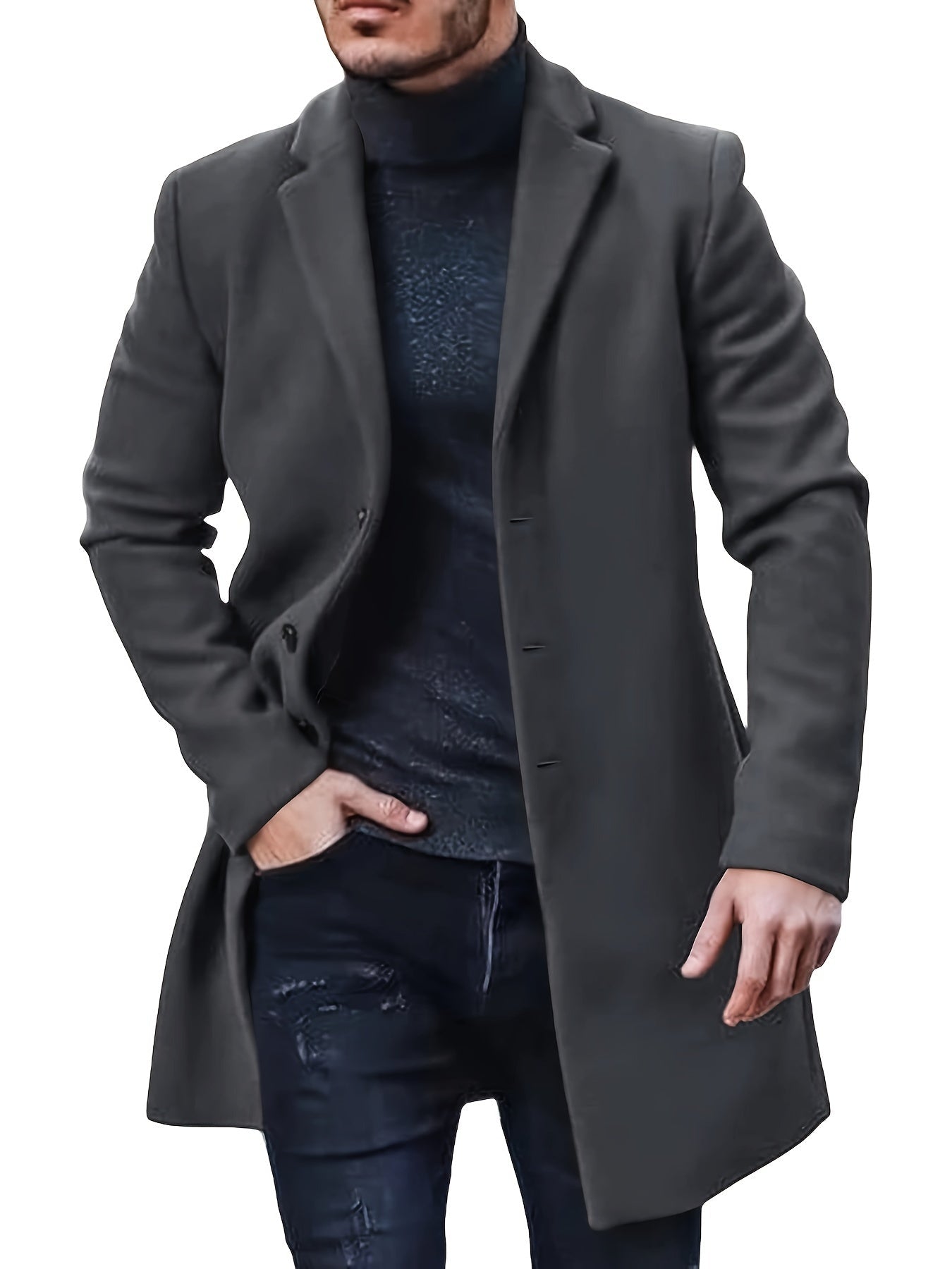 Élégante veste d'hiver à boutonnage simple pour homme | Idéale pour l'hiver