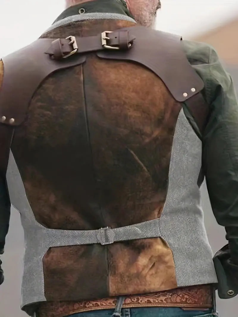 Gilet réversible vintage pour homme à col en V