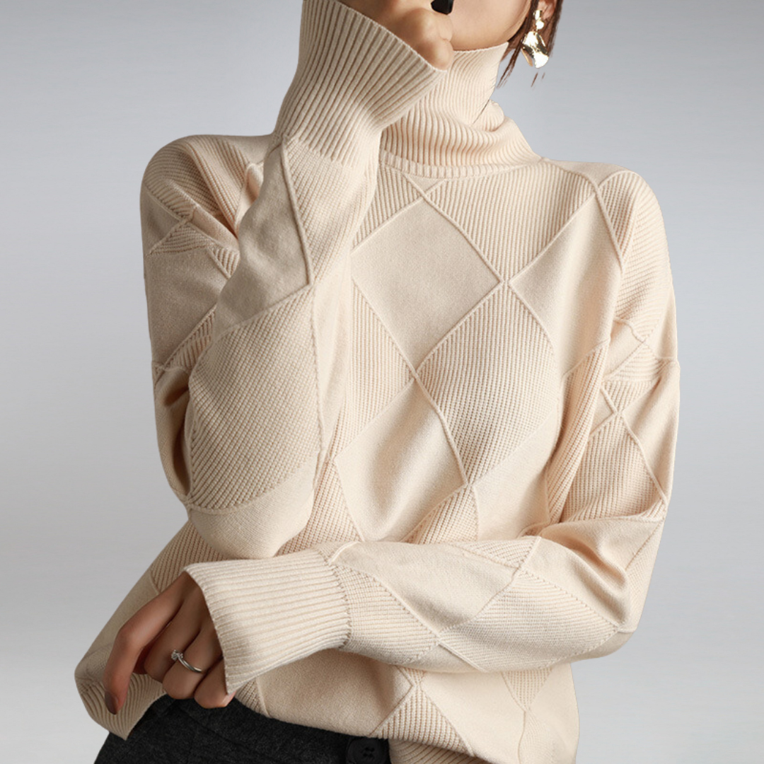 Pull à col roulé en cachemire pour femme