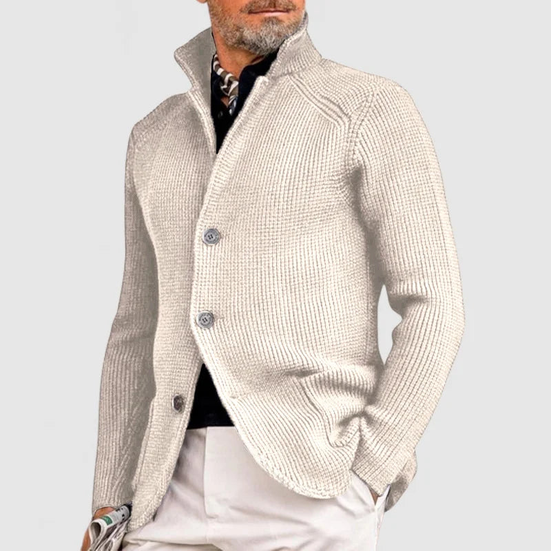 Cardigan en maille pour homme - Pull classique à boutons avec un design côtelé pour un style sophistiqué