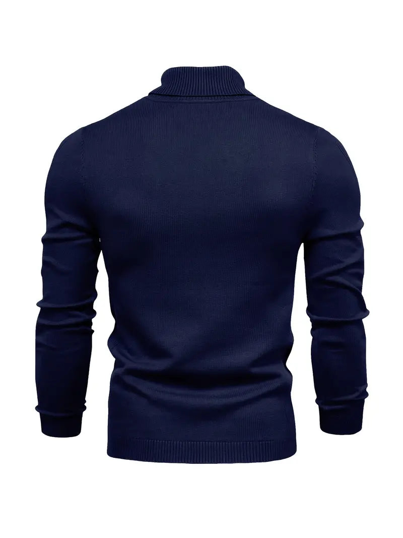 Pull à col roulé pour homme - Coupe slim - Maille douce - Manches longues Tenue décontractée chic