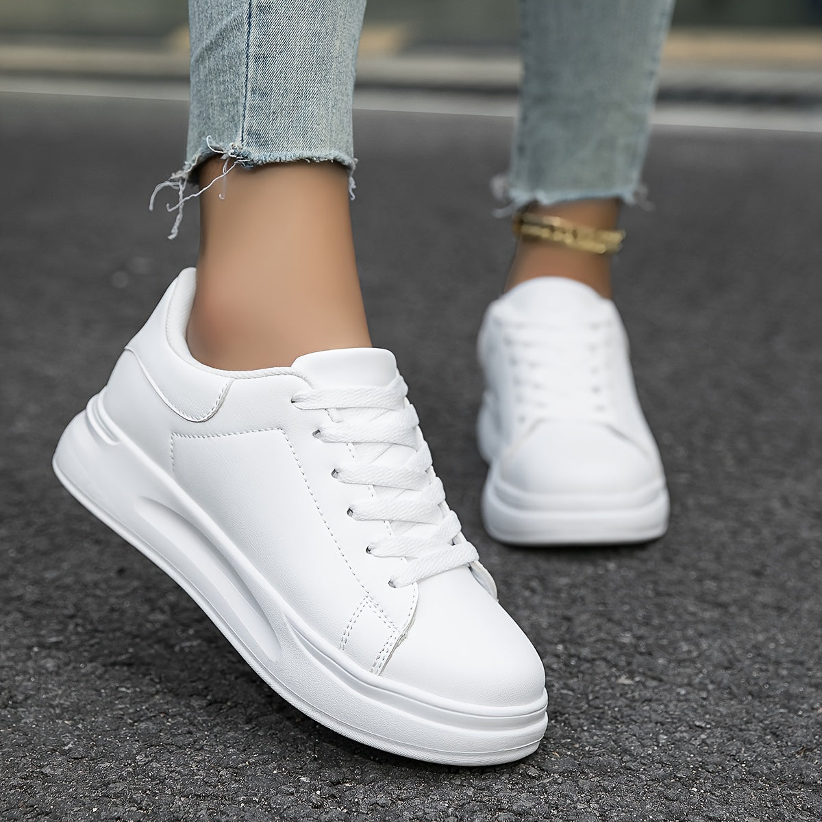 Baskets blanches en cuir pour femme