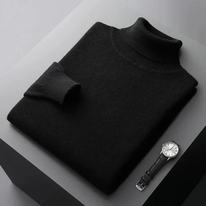 Pull à col roulé en cachemire pour homme de haute qualité