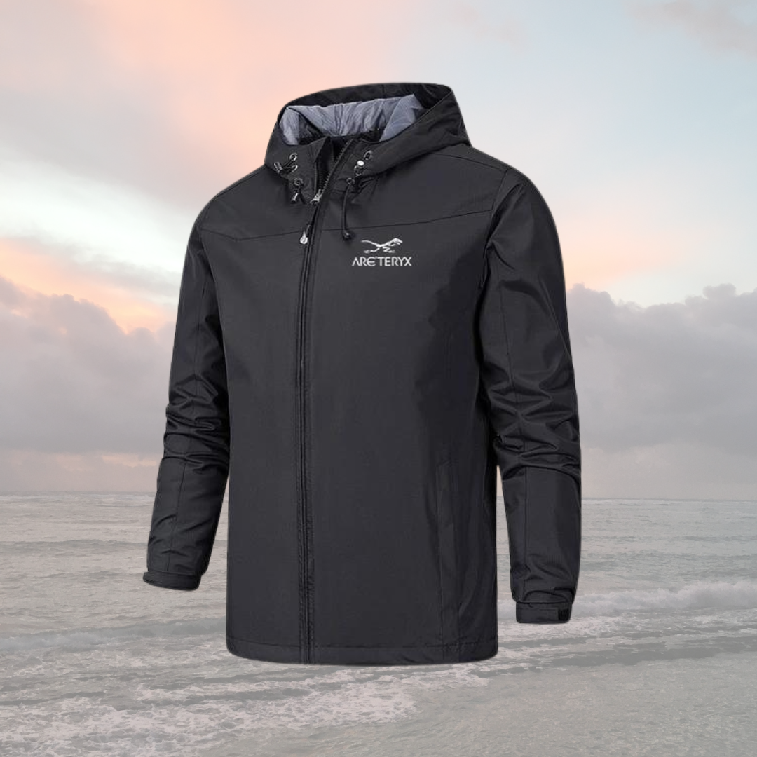 Veste coupe-vent à capuche pour homme - Veste légère zippée - Vêtements d'extérieur décontractés résistants à l'eau