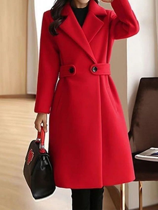 Regina - Manteau d'hiver en laine cintré pour femme