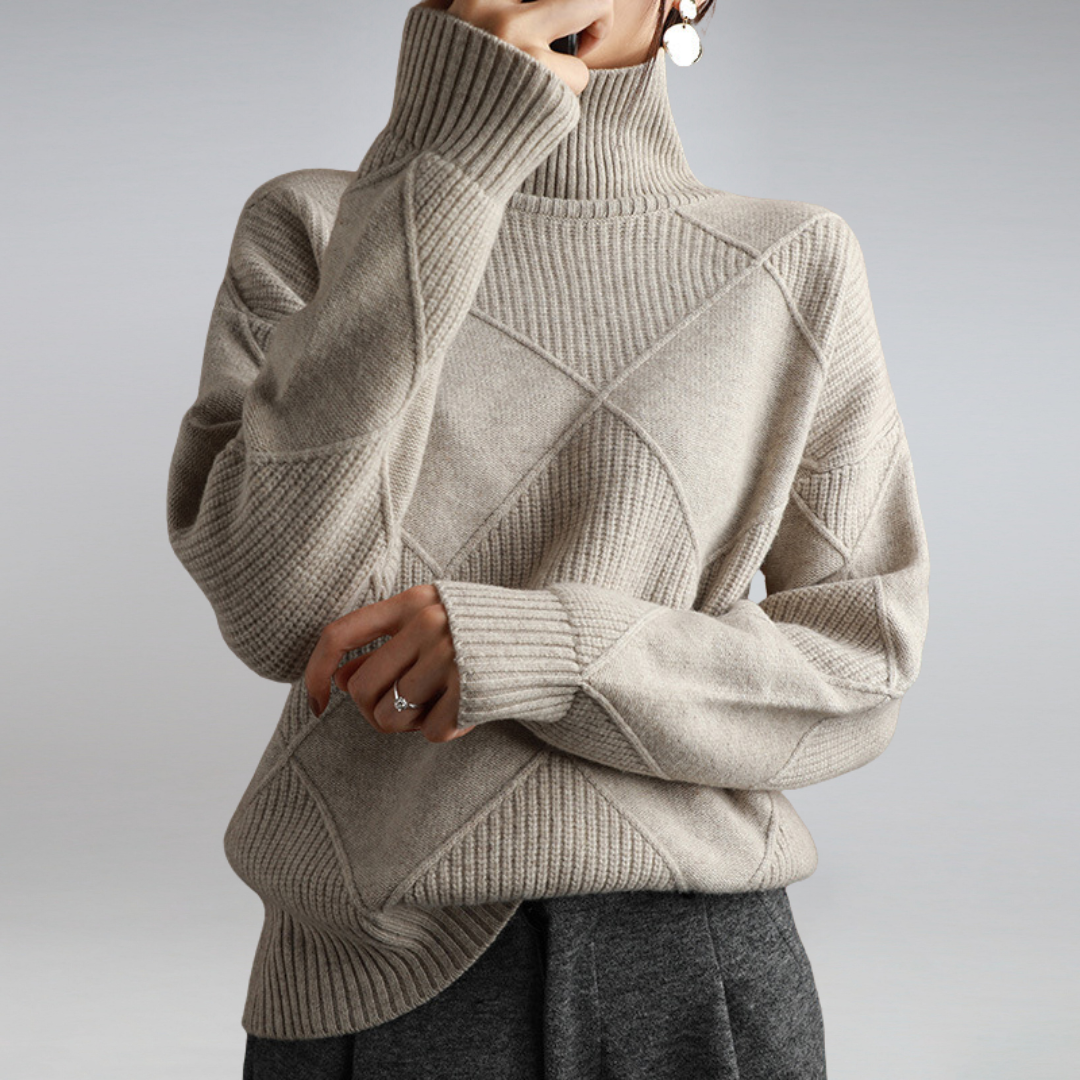Pull à col roulé en cachemire pour femme