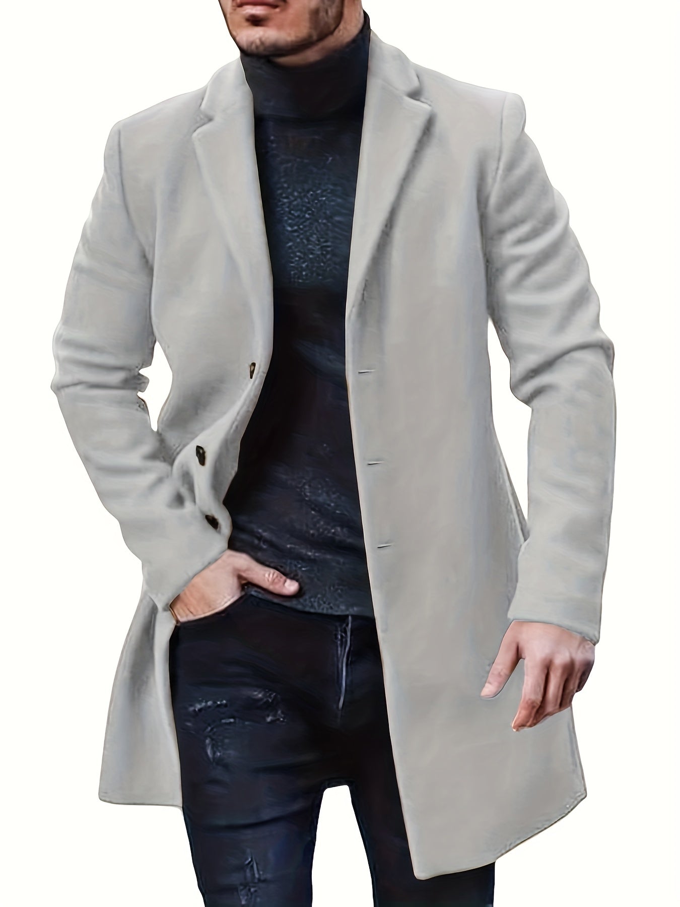 Élégante veste d'hiver à boutonnage simple pour homme | Idéale pour l'hiver