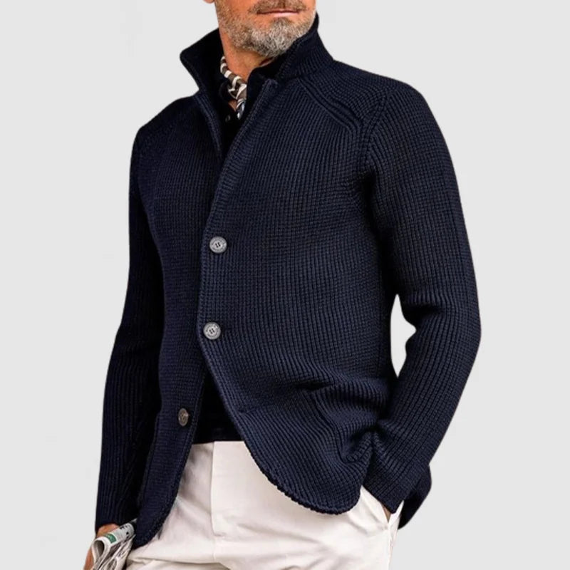 Cardigan en maille pour homme - Pull classique à boutons avec un design côtelé pour un style sophistiqué