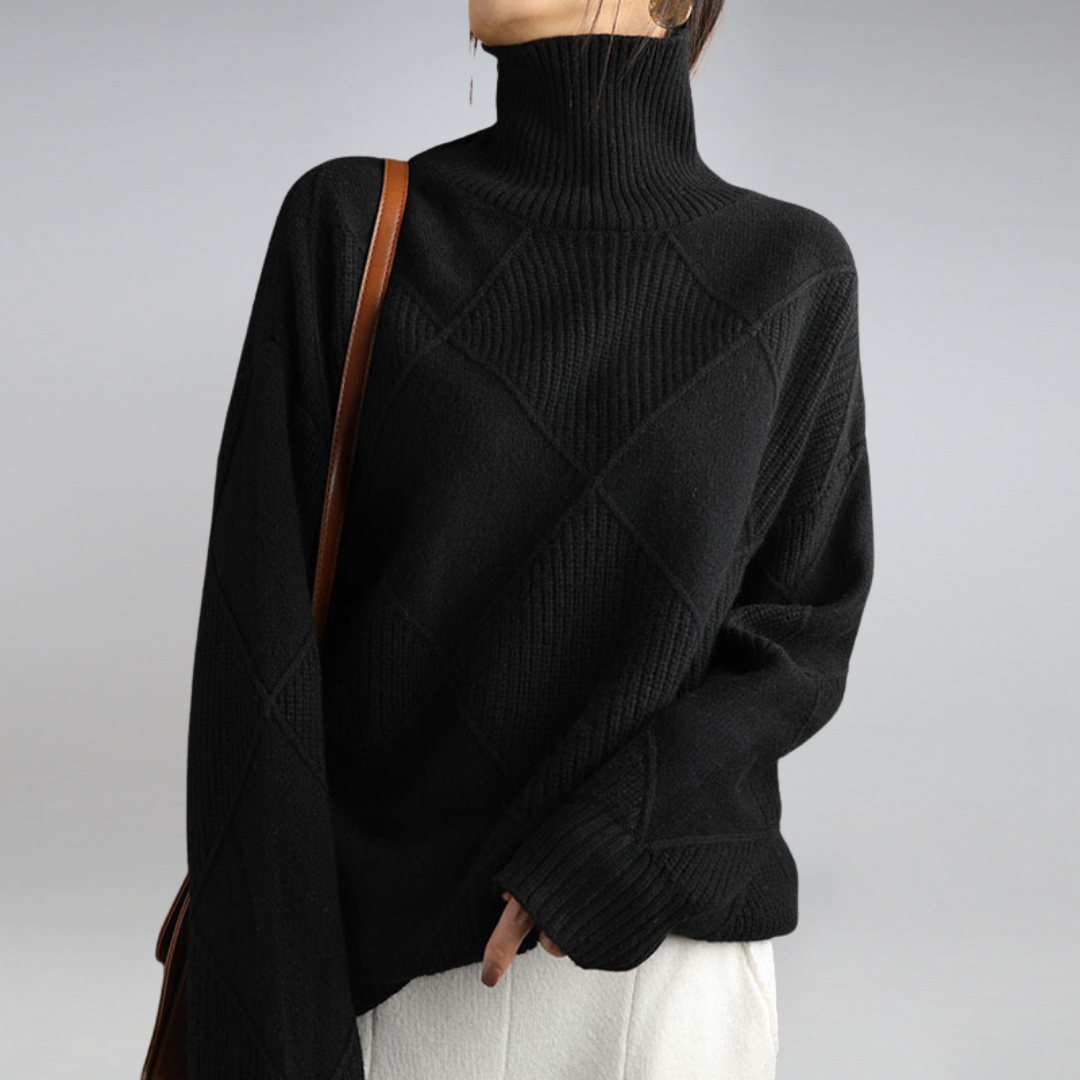 Pull à col roulé en cachemire pour femme