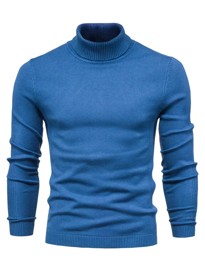 Pull à col roulé pour homme - Coupe slim - Maille douce - Manches longues Tenue décontractée chic