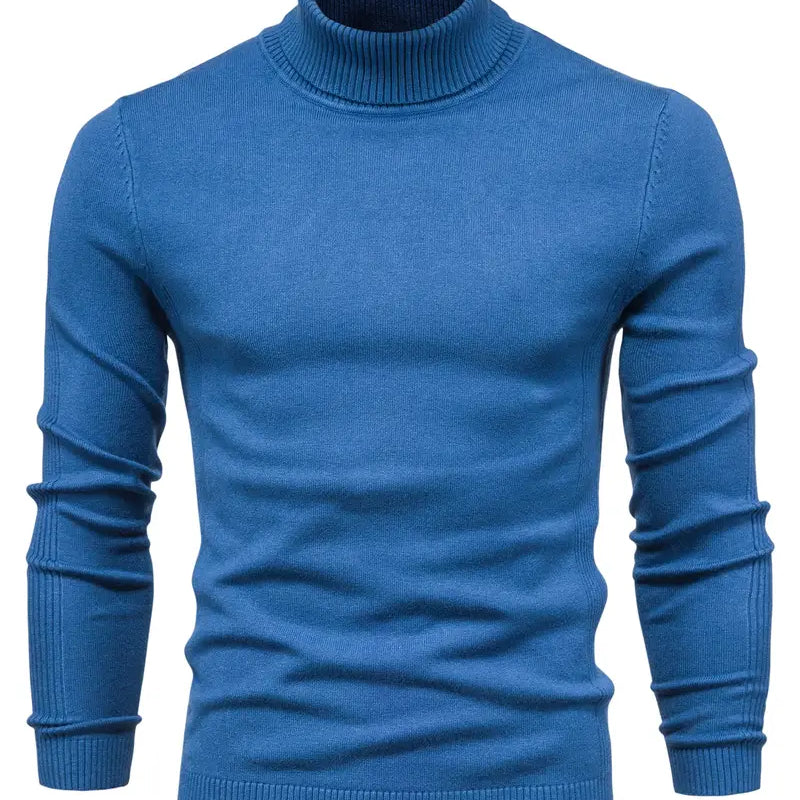 Pull à col roulé pour homme - Coupe slim - Maille douce - Manches longues Tenue décontractée chic