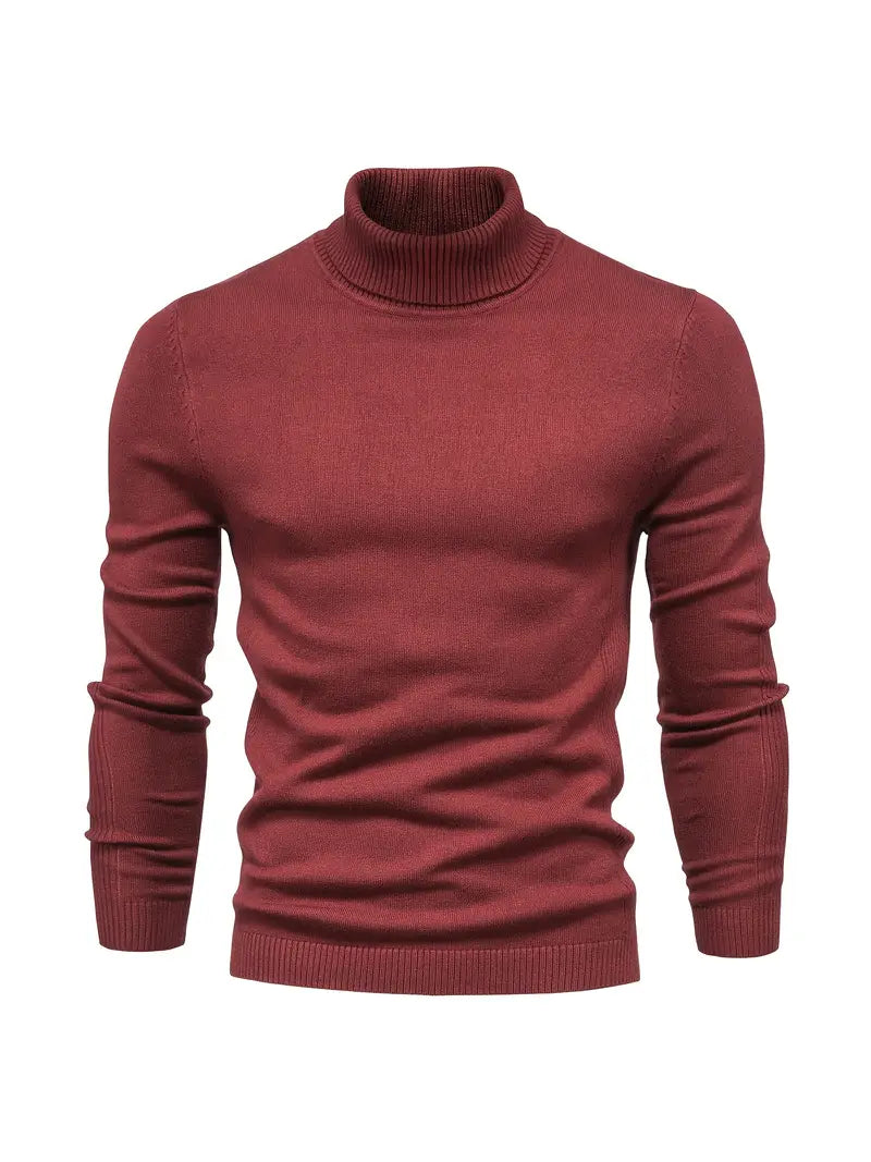 Pull à col roulé pour homme - Coupe slim - Maille douce - Manches longues Tenue décontractée chic