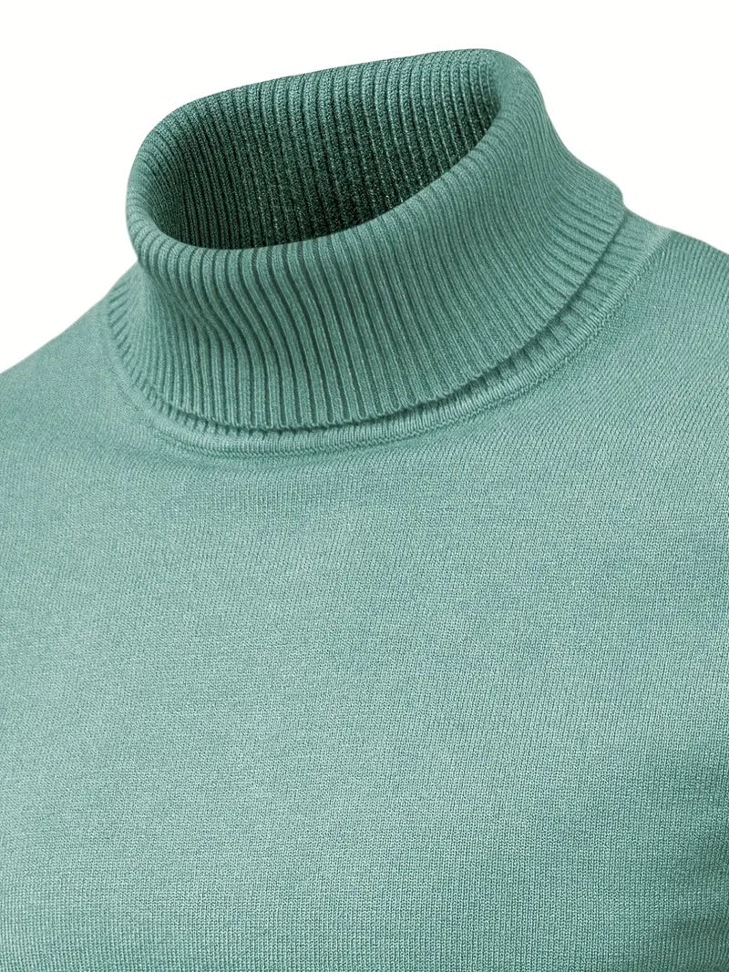 Pull à col roulé pour homme - Coupe slim - Maille douce - Manches longues Tenue décontractée chic