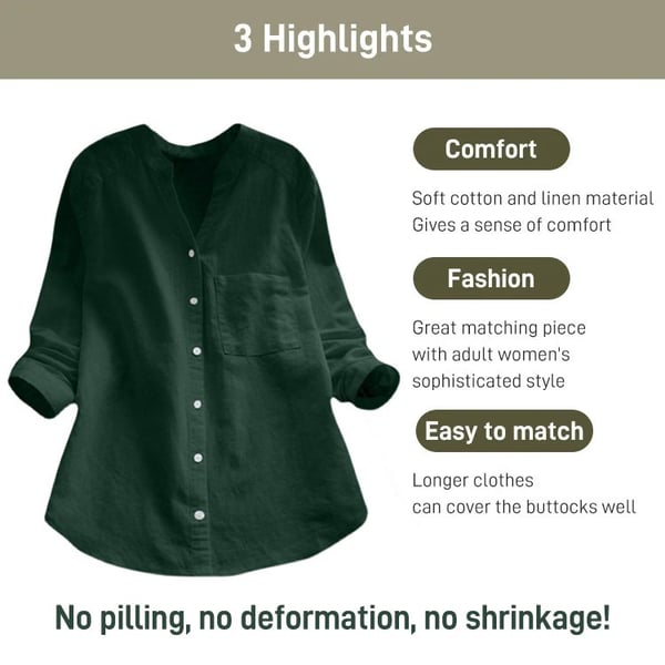 Chemise décontractée en coton et lin