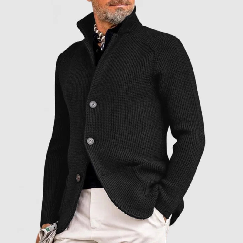 Cardigan en maille pour homme - Pull classique à boutons avec un design côtelé pour un style sophistiqué