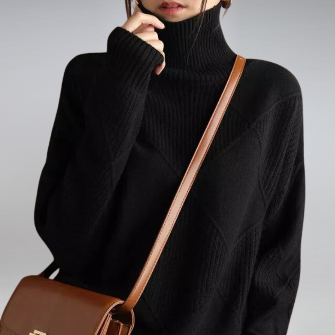 Pull à col roulé en cachemire pour femme