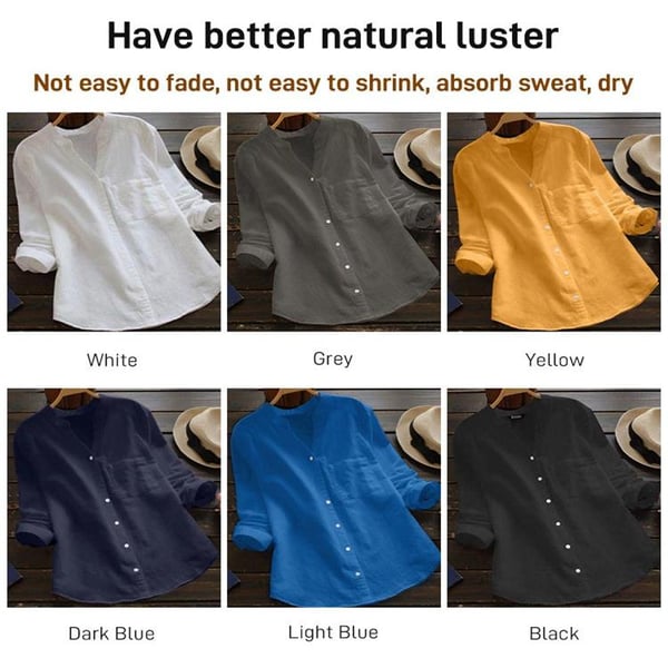 Chemise décontractée en coton et lin