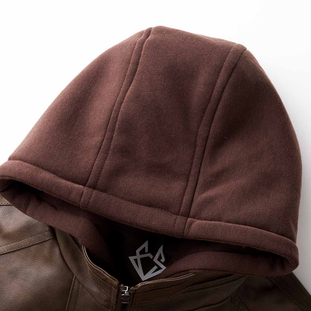 Veste rétro crochetée pour homme, style motard, à plusieurs poches