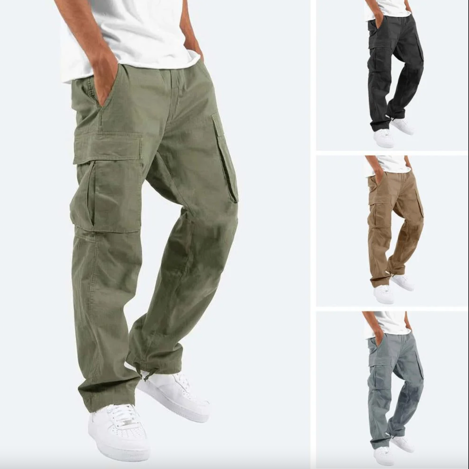 Pantalon cargo élastique polyvalent pour homme