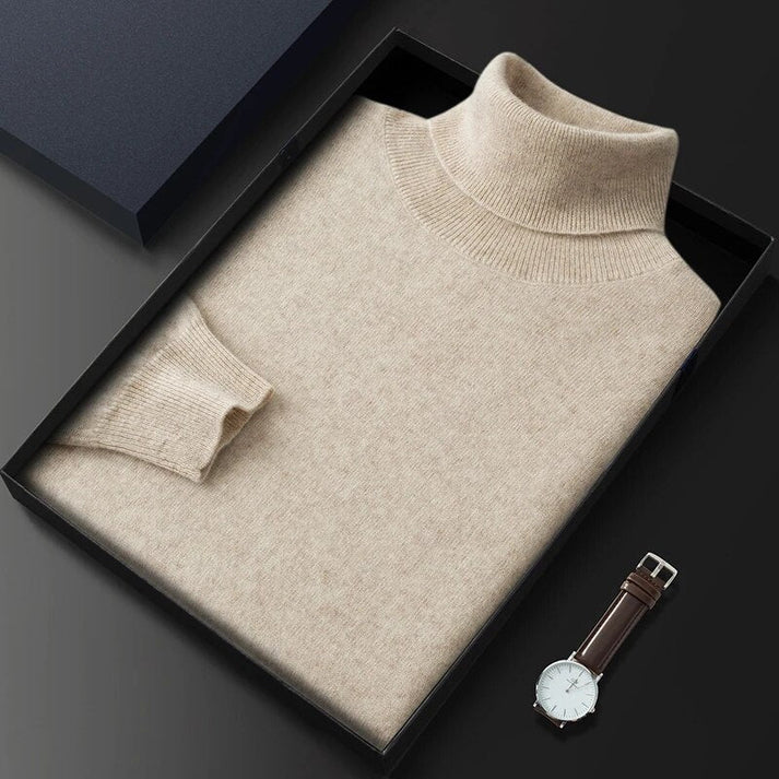 Pull à col roulé en cachemire pour homme de haute qualité