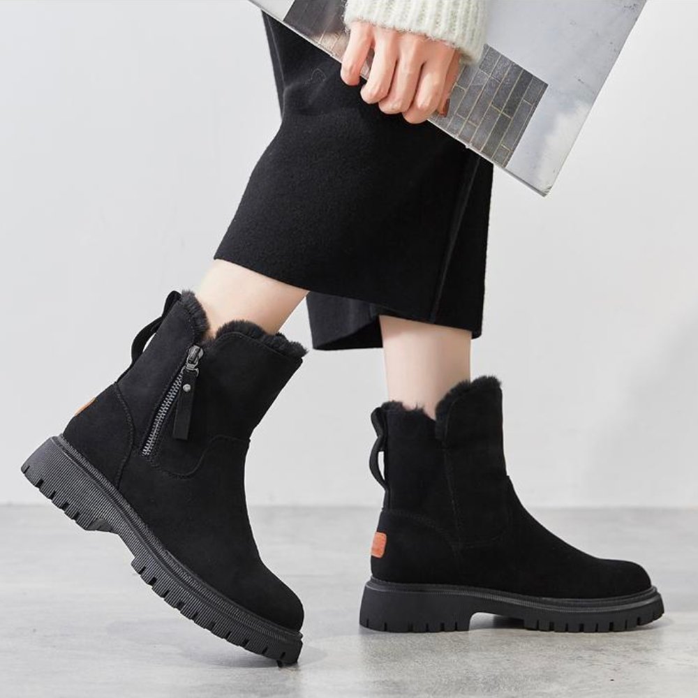 Bottes chaudes et douces pour femmes avec fermeture éclair