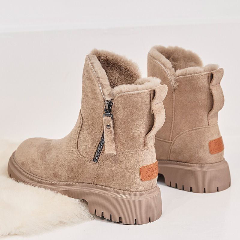 Bottes chaudes et douces pour femmes avec fermeture éclair