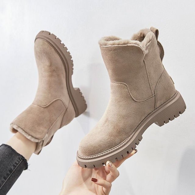 Bottes chaudes et douces pour femmes avec fermeture éclair