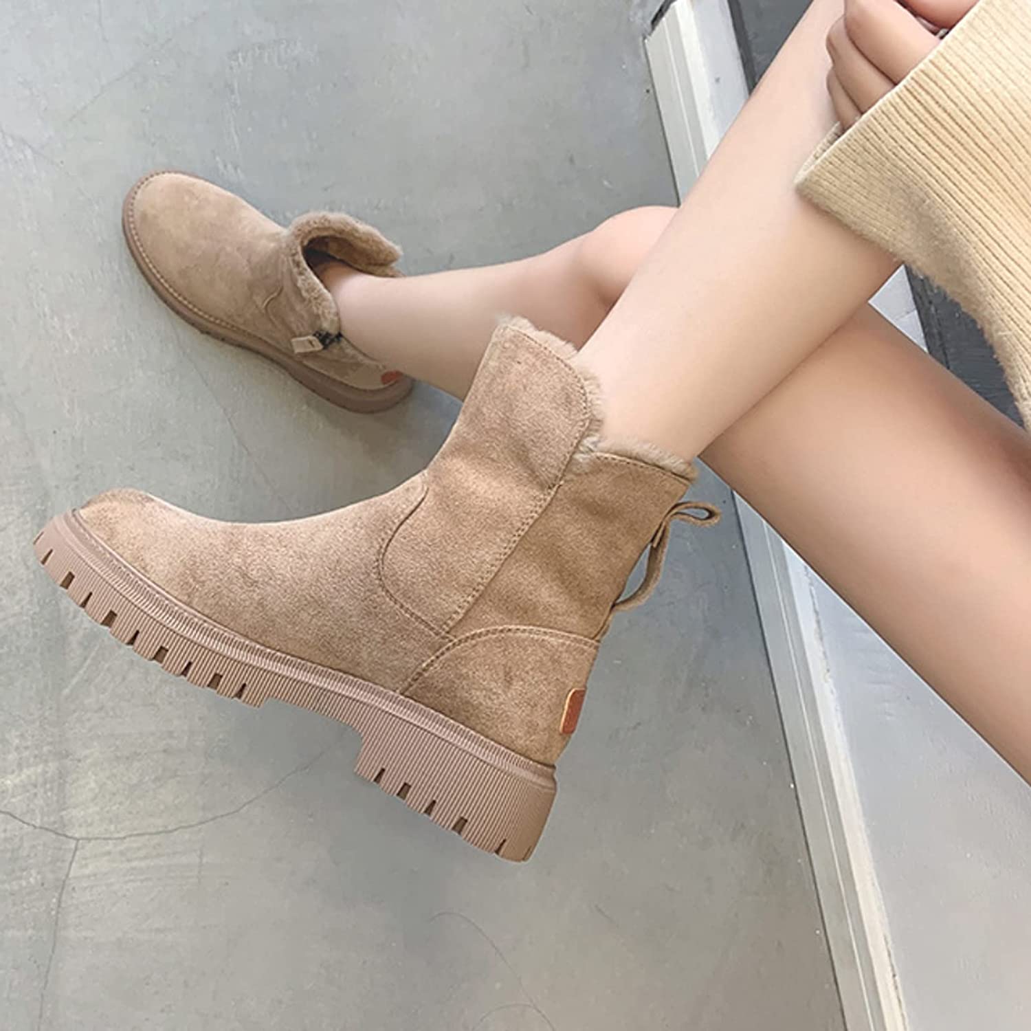 Bottes chaudes et douces pour femmes avec fermeture éclair