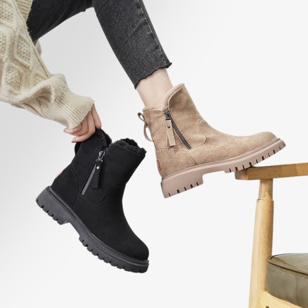 Bottes chaudes et douces pour femmes avec fermeture éclair