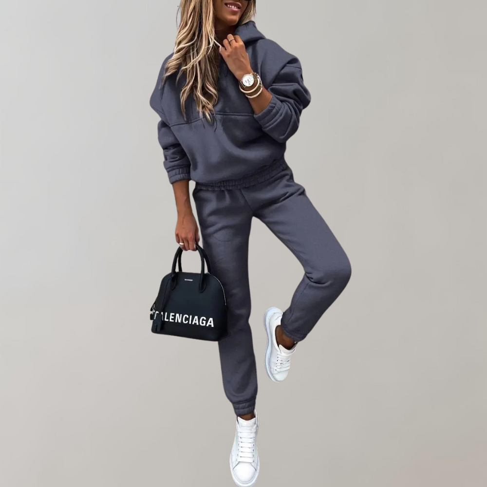 Veste et survêtement décontractés en coton avec capuche de style rétro pour femme | Parfaits pour les journées décontractées