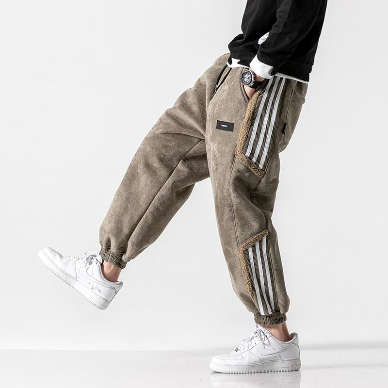 Pantalon de jogging pour homme - Coupe décontractée, doublé de polaire, avec rayures pour un style urbain