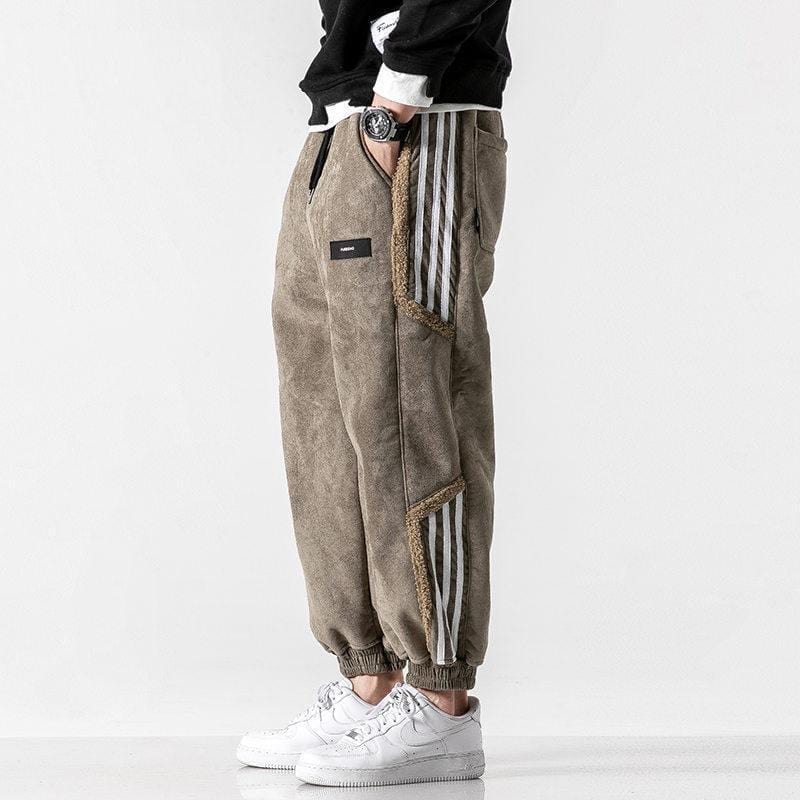 Pantalon de jogging pour homme - Coupe décontractée, doublé de polaire, avec rayures pour un style urbain