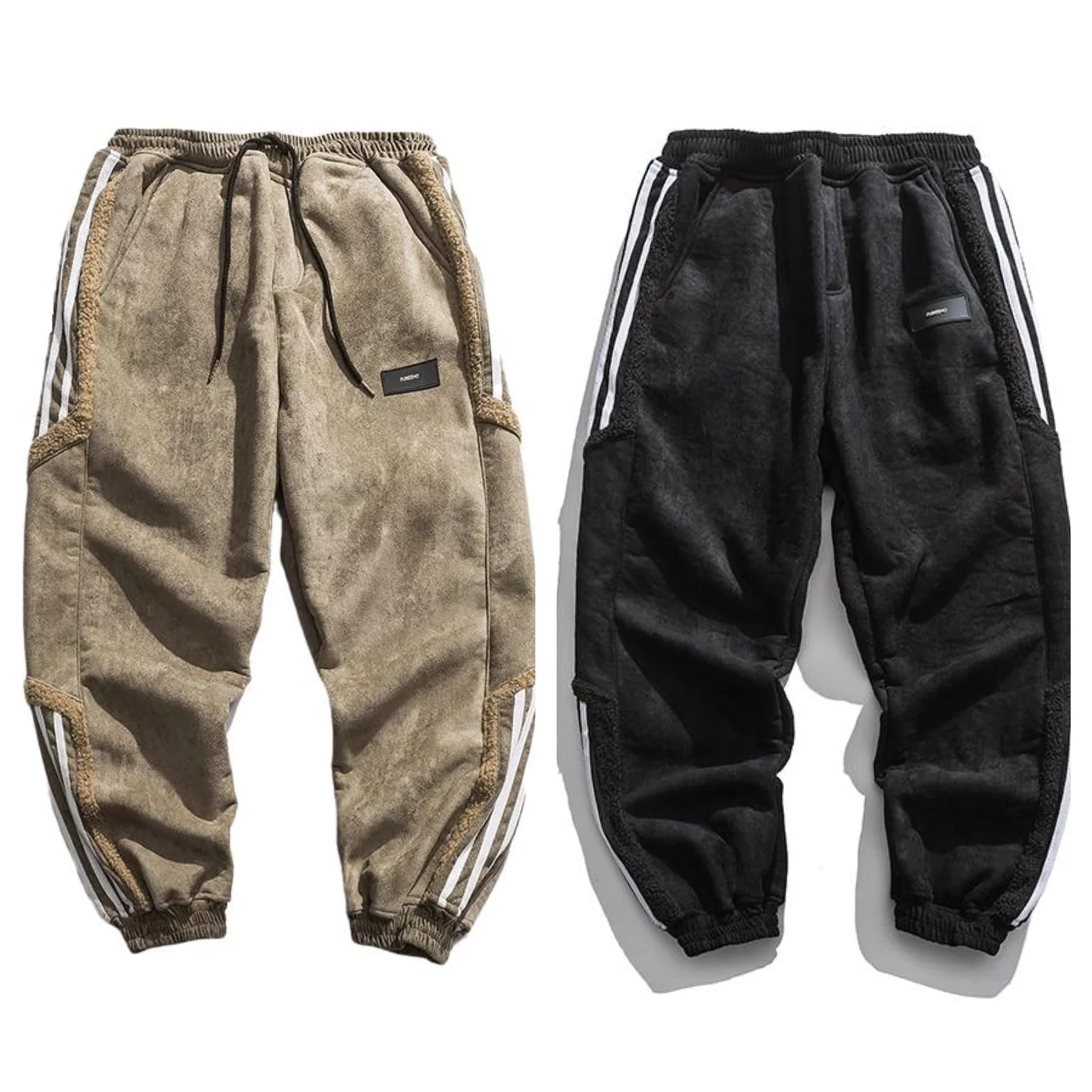 Pantalon de jogging pour homme - Coupe décontractée, doublé de polaire, avec rayures pour un style urbain