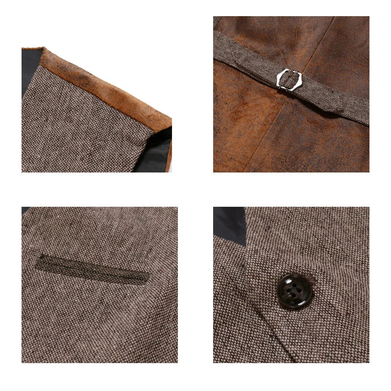 Gilet réversible vintage pour homme à col en V